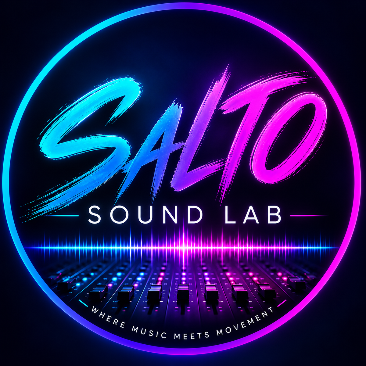 Salto Sound Lab logo, violet and cyan